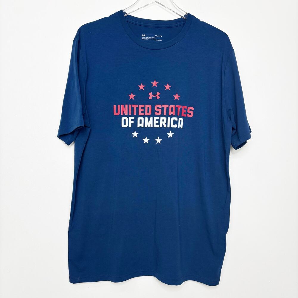 Under Armour United States of America Blue Short Sleeve Tee T-Shirt L